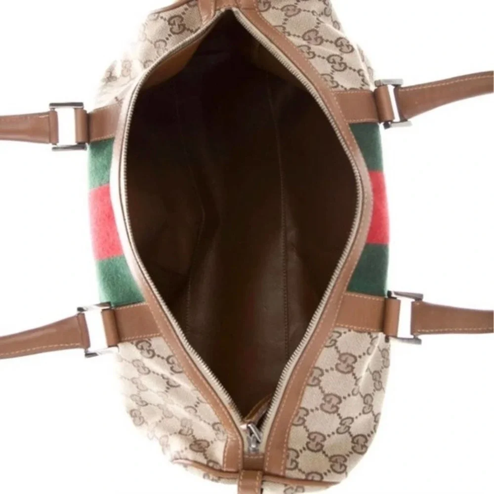 GUCCI x Ltd Ed. Vintage Boston Bag / GG Monogram Canvas Gucci Web! EUC Numbered